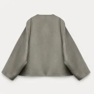 ZARA　ダブルフェイス ウールブレンド キモノジャケット　M-Lサイズ ZARA - ZARA ダブルフェイス ウールブレンド キモノジャケット